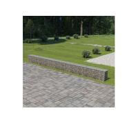 Mur à gabion avec couvercles Acier galvanisé 600x30x50 cm