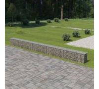 Mur à gabion avec couvercles Acier galvanisé 600x30x50 cm argenté G
