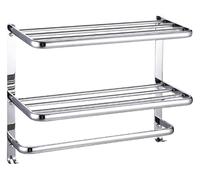 Mur à main serviette monté sur le mur de séchage , Rack de séchage grand espace barre de serviette à serviette à double niveau, 600 * 225 * 460 mm Rack de serviette de salle de bain murale en acier