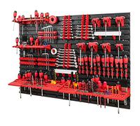 Mur à outils - 1152 x 780 mm - Set de supports à outils avec panneau perforé - Système de rangement mural - Étagère murale d'atelier, Organiseur Atelier
