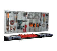 Mur à outils - BOTLE - 156x72 cm - Acier résistant - 8 boîtes empilables - Crochets inclus