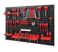 Mur à outils de 1152 x 780 mm, kit de supports à outils avec paroi perforée, système de rangement, étagère murale, étagère d'atelier
