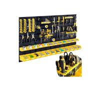 Mur à outils - HUMBERG - 6 modules 54 pièces - 128×76 cm - Plastique renforcé - Noir/jaune