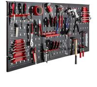 Mur à outils XL - Armoire à outils - Rouge - 120x60 cm - Mur perforé - Tableau à outils - Mur à outils - Organisateur d'outils - Organisateur mural en métal