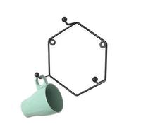 Mur à tasse monté mural, porte-rangement hexagonal de 3,94 pouces pour ustensiles de cuisine, affichage de montage mural en métal avec conception d'organisation de table, accessoires de maison pour ta