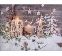 Mur Art Image Décoration Lumière vers le haut LED toile Flickering Bougies