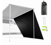 Mur D’Extension D’Auvent de Véhicule, Mur D’Auvent Fourgon Aménagé en Tissu Oxford 420D Résistant à la Déchirure, Panneau Imperméable UPF 50+ pour Camping(Black,250x200cm/8.2x6.6ft)