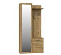 Mur d'antichambre avec miroir RASMUS - chêne artisanal