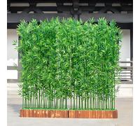 Mur de bambou artificiel, cloison de séparation, clôture intérieure et extérieure en bambou artificiel, brise-vue en fausses plantes pour balcon, jardin,2m/6.5fttall-1.2mBase-20Pole