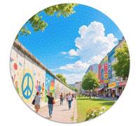 Mur de Berlin 1000 Pièces Jigsaw Puzzles Puzzle Rond pour Enfants Cadeaux Jeu D'Intelligence De l'art De La DécoRat ION Moderne 1000pcs (67.5x67.5cm)