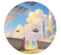 Mur de Berlin 1000 Pièces Jigsaw Puzzles Puzzle Rond pour Enfants Décompression Jeu D'Intelligence De l'art De La DécoRat ION Moderne 1000pcs (67.5x67.5cm)