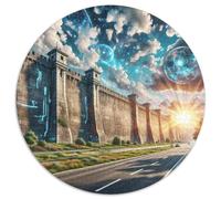 Mur de Berlin 1000 Pièces Puzzle Circulaire pour Adultes Et Enfants Décompression Jeu D'Intelligence De l'art De La DécoRat ION Moderne 1000pcs (67.5x67.5cm)