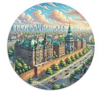 Mur de Berlin 1000 Pièces Puzzles Classiques Puzzle Rond pour Adultes Et Enfants Encastrement Parfait Jeu D'Intelligence De l'art De La DécoRat ION Moderne 1000pcs (67.5x67.5cm)