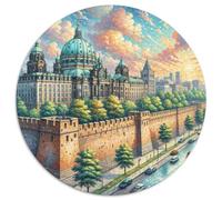 Mur de Berlin 1000 Pièces Puzzles Classiques Puzzle Rond pour Enfants Encastrement Parfait Jeu D'Intelligence De l'art De La DécoRat ION Moderne 1000pcs (67.5x67.5cm)