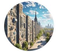 Mur de Berlin 1000 Pièces Puzzles Classiques Puzzles Ronds pour Enfants Décompression Jeu D'Intelligence De l'art De La DécoRat ION Moderne 1000pcs (67.5x67.5cm)