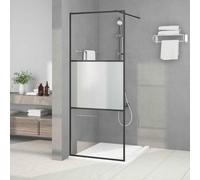 Paroi de douche Noir 80x195 cm Verre ESG demi dépoli