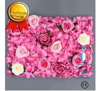 Mur de fleurs artificielles 40x60 fond décoration - Roame - murale en trois dimensions rose dahlia hortensia vitrine rangée de fle