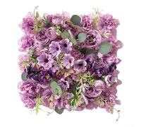 Mur de fleurs artificielles pour décoration de mariage et toile de fond de fête, arrangement floral en plastique avec style jardin Monet, entretien et (D) 30 x 30 x 5 cm