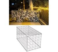 Mur de gabions avec Couvercle | Panier en gabions en Acier galvanisé | Murs en Pierre de Roche grillagés | Panier en gabions | Mur de soutènement en gabions for Jardin(30x30x30cm/11.8x11.8x11.8in)