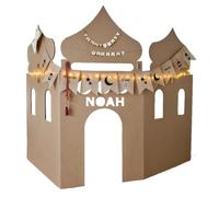 Mur De Jeux Arabe Mosquée XL (201x140 cm) - Fabriqué en Carton Solide (Aussi Solide Que Du Bois) - Maison De Jeux Ramadan - Personnalisable - Mosquée - Sucre Party - Eid Mubarak - Islam - Maison de
