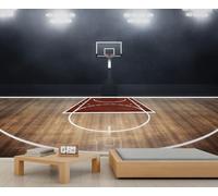 Mur de Panier de Basket - Papier Peint pour Salle de Sport Intérieure et Panneau de Backboard pour Décorer une Cave à Jeux 300x230cm (Non autocollant)