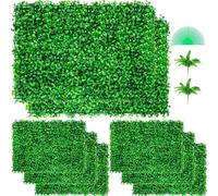 Mur de plantes artificielles 8 pcs. 24 x 16 pouces - Haie de protection visuelle Vert artificiel - Plaque de buis artificiel PE - Protection visuelle Plantes artificielles 60 x 40 cm - Haie de protect