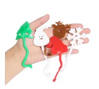 Mur de renne de Noël - Jouet à main extensible et collant pour enfants - Cadeau d'anniversaire - Soulage le stress et l'anxiété - Lot de 15 - Étirable - Rire volant - Dessin animé collant
