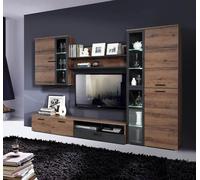 Mur De Salon Meuble TV 4 Pièces Chêne Noir Chêne Boue 56568035