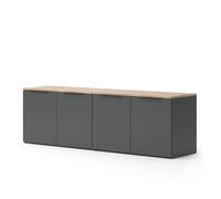 Mur de salon Wido, 2 pièces, Anthracite, Vicco 49802