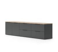 Vicco Mur de Salon Wido, Anthracite, 3 pièces, combinable avec d'autres éléments de la série Wido