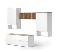 Vicco Meuble-paroi Wido, Blanc/Sonoma, 5 pièces
