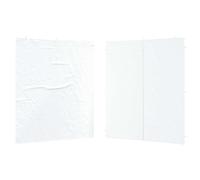 Mur de Tente de Fête 2 Pièces 200 x 195 cm Blanc PE et Acier | Paroi latérale rectangulaire, fermeture éclair centrale, attaches auto-agrippantes, pliable, rangement compact
