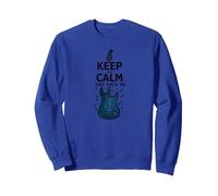 Mur des Amateurs de Musique Keep Calm and Rock on Guitar Sweatshirt, Unisexe pour Adultes, Bleu Royal, L