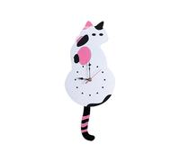 Mur des horloges animales - Horloge de Chat Vintage pour la décoration | Quartz Acrylique et en Aluminium avec Mouvement de Queue oscillante, montée de Style Dessin animé pour la Cuisine
