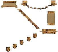 Mur d'escalade pour chats Chaise longue murale Lit pour chats Étagère pour chats Montage mural Flammé 10293