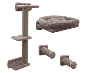 Mur d'escalade pour chats - KERBL - MONTE ALPI - 8 pièces - Gris - Tour d'escalade