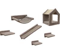 Mur d'escalade pour chats - KERBL - MONTE BALDO - 6 pieces - Gris - Niche vaste