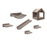 Mur D'Escalade Pour Chats - Kerbl - Monte Baldo - 6 Pieces - Gris - Niche Vaste Gris G