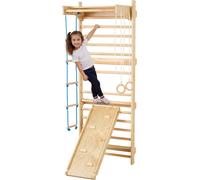 mur d'escalade suédois en bois 5 en 1 - Aire de jeux intérieure - Escalade sécurisée - Amélioration de la coordination - Appareil de fitness amusant