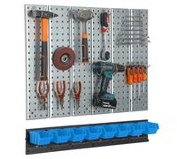 Mur d'outils en métal Système de stockage d'outils Boîtes Bleu Atelier Garage