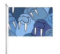 Mur du Morse,Drapeau de jardin, bannière décorative, drapeau double face, 2 x 3 pieds, pour extérieur et intérieur