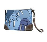 Mur du Morse,Sacs à Main en Cuir PU pour Femmes, Pochette à Fermeture éclair, Portefeuille, Sac à Main avec dragonne