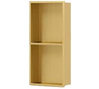 Mur en acier inoxydable pour douche Finition dorée 700 x 280 x 125 mm Parfait pour les salles de bains d'hôtel Solution de rangement élégante et fonctionnelle Design moderne