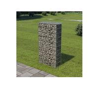 vidaXL Mur en gabion avec couvercles 50x20x100 cm Acier galvanisé Argenté