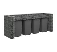 Mur en Gabion pour Poubelle Acier Galvanisé Jardin Terrasse Extérieur vidaXL
