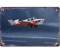 Mur Étain Panneau Avion Beechcraft 35 Bonanza Avion Militaire Affiche Rétro Tin Signs Décorative Metal Sign Pour Garage Chambre Café 20X30CM