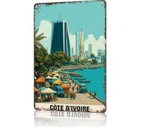 Mur Étain Panneau Côte D'Ivoire Drôle Afrique De L'Ouest Affiche Décorative Tin Signs Drôle Metal Sign Pour Cuisine Garage Restaurant 20X30CM