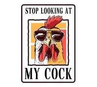 Mur Étain Panneau Élevage De Poulets, Ferme, Fenêtre, Arrête De Regarder Mon Coq, Art Drôle Affiche Unique Métal Étain Signe Vintage Tin Signs pour Garage Salon Cuisine S