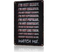 Mur Étain Panneau Excuses Vintage Inspirantes Vs Regardez-Moi Métal Étain Signe Rétro Affiche Vintage Tin Signs pour Chambre Garage Restaurant S