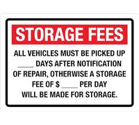 Mur Étain Panneau Frais De Stockage Tous Les Véhicules Doivent Être Récupérés Quelques Jours Après Notification Avertissement De Danger Paysager Affiche Unique Tin Signs Métal Étain Signe M